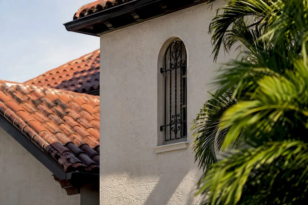 Close-up of Mediterranean Revival home exterior details
